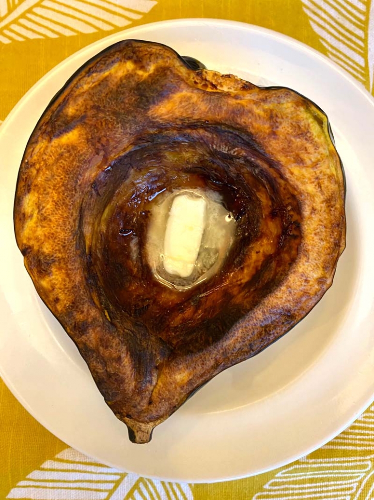 roasted acorn squash with melted butter