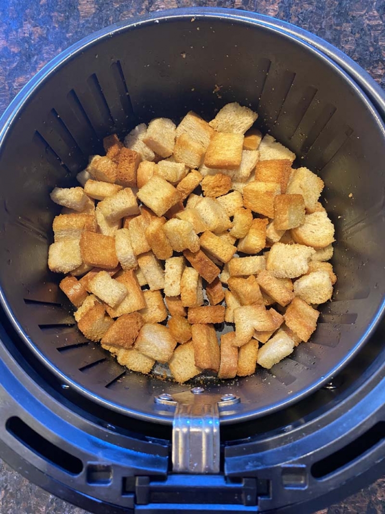 crunchy air fried croutons