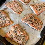 salmon with everything bagel seasoning