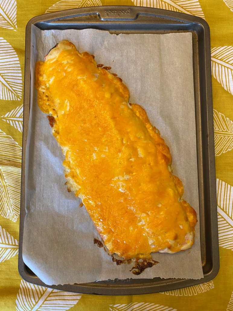 easy baked salmon with melted cheese