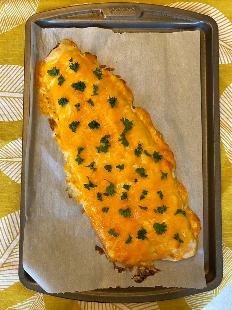 Easy cheesy baked salmon recipe