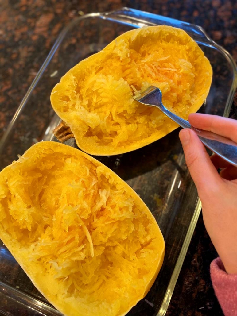 microwave cooked spaghetti squash