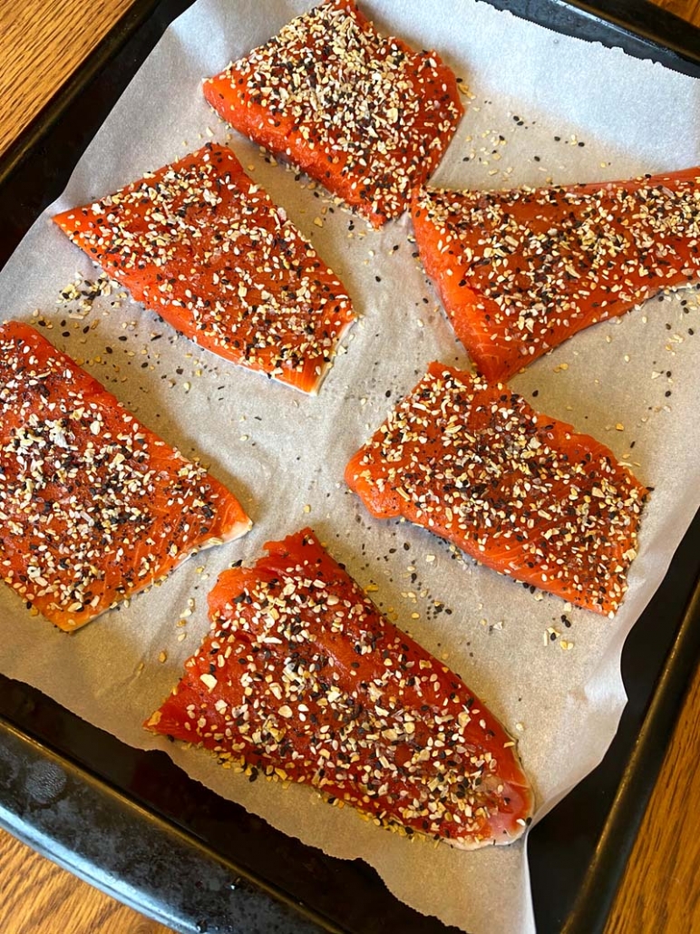 salmon with everything bagel seasoning