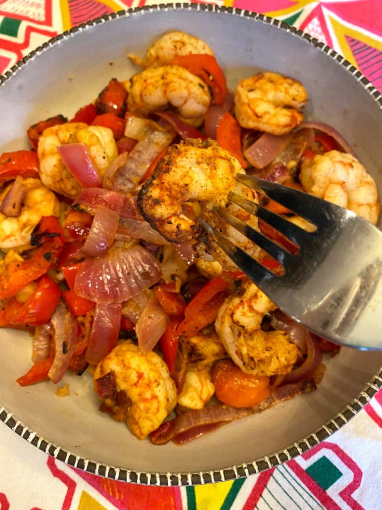 Air Fryer Blackened Shrimp Fajita Bowls - Inspiralized