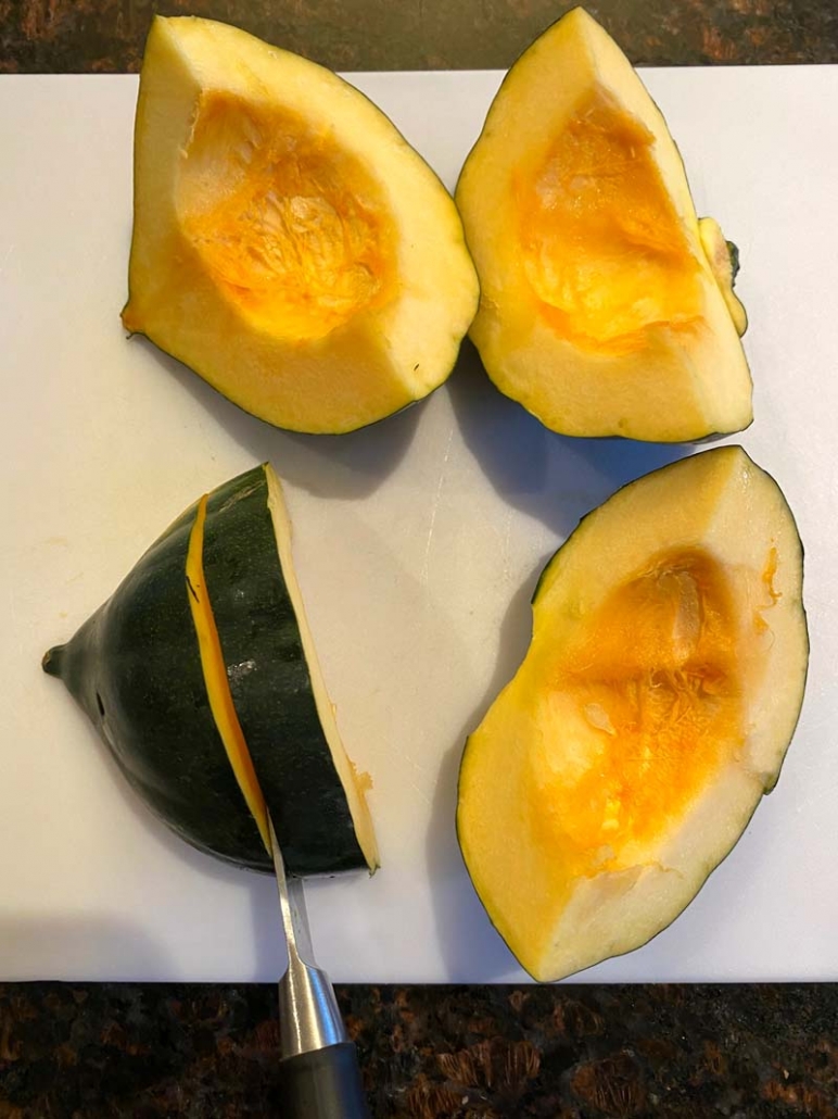 how to cut acorn squash into fries