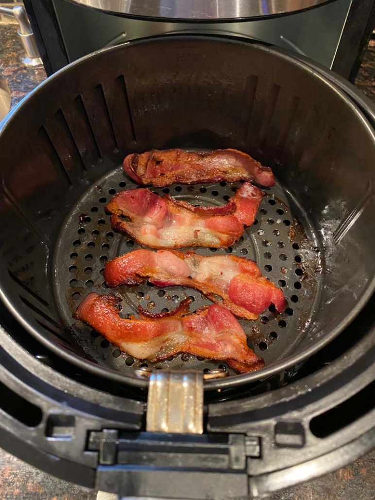crispy cooked air fryer bacon
