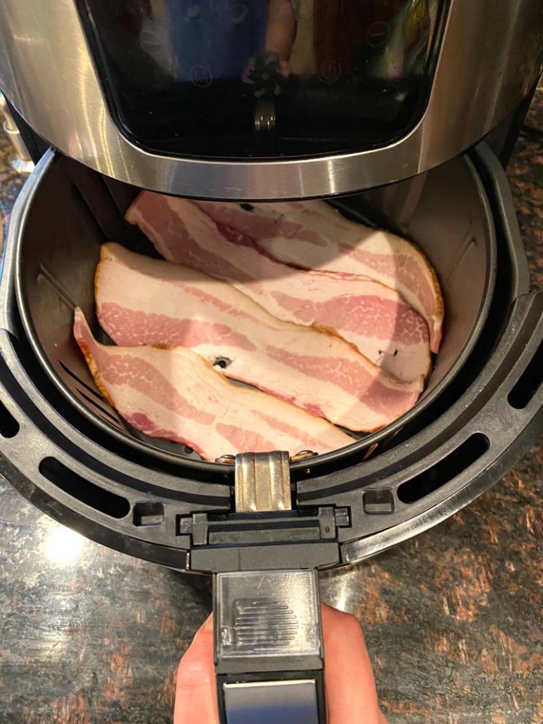 uncooked bacon and air fryer