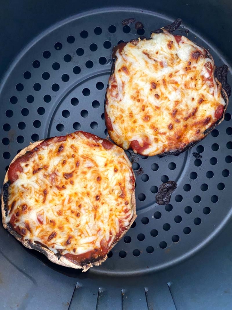 portobello pizza in air fryer basket