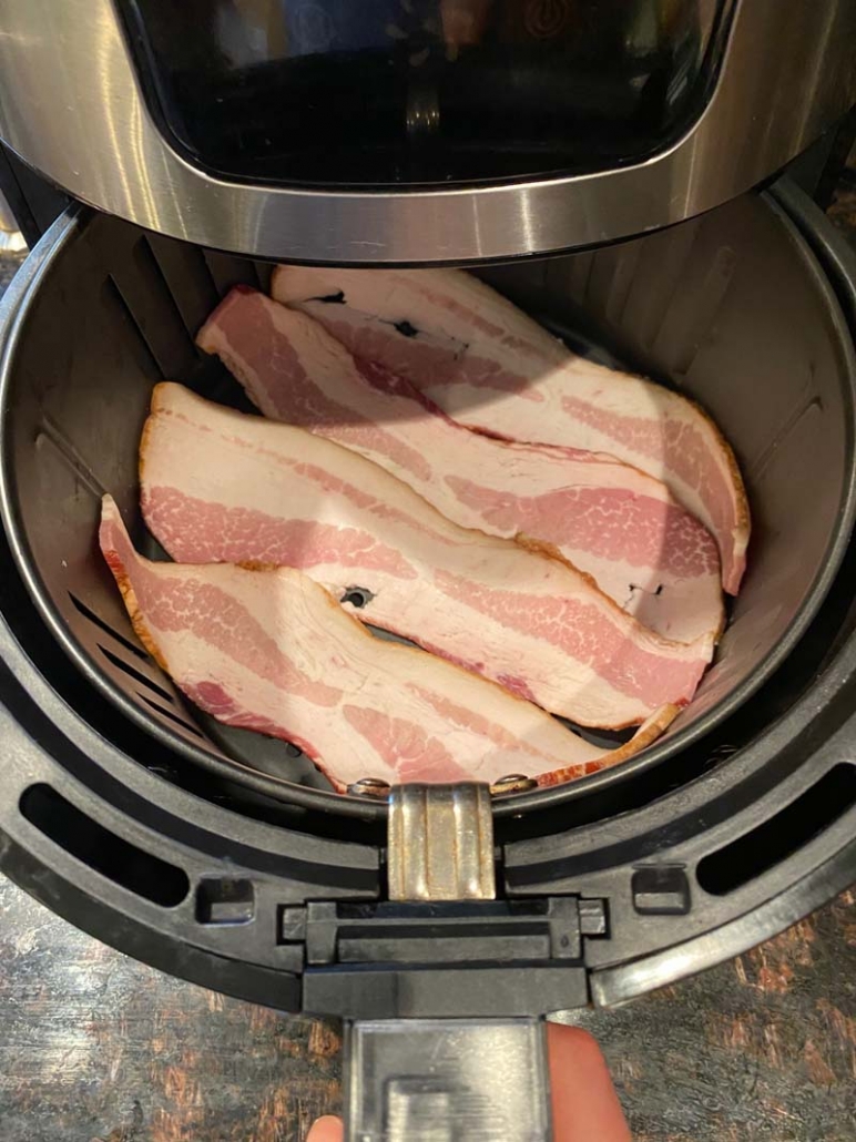 bacon in air fryer basket