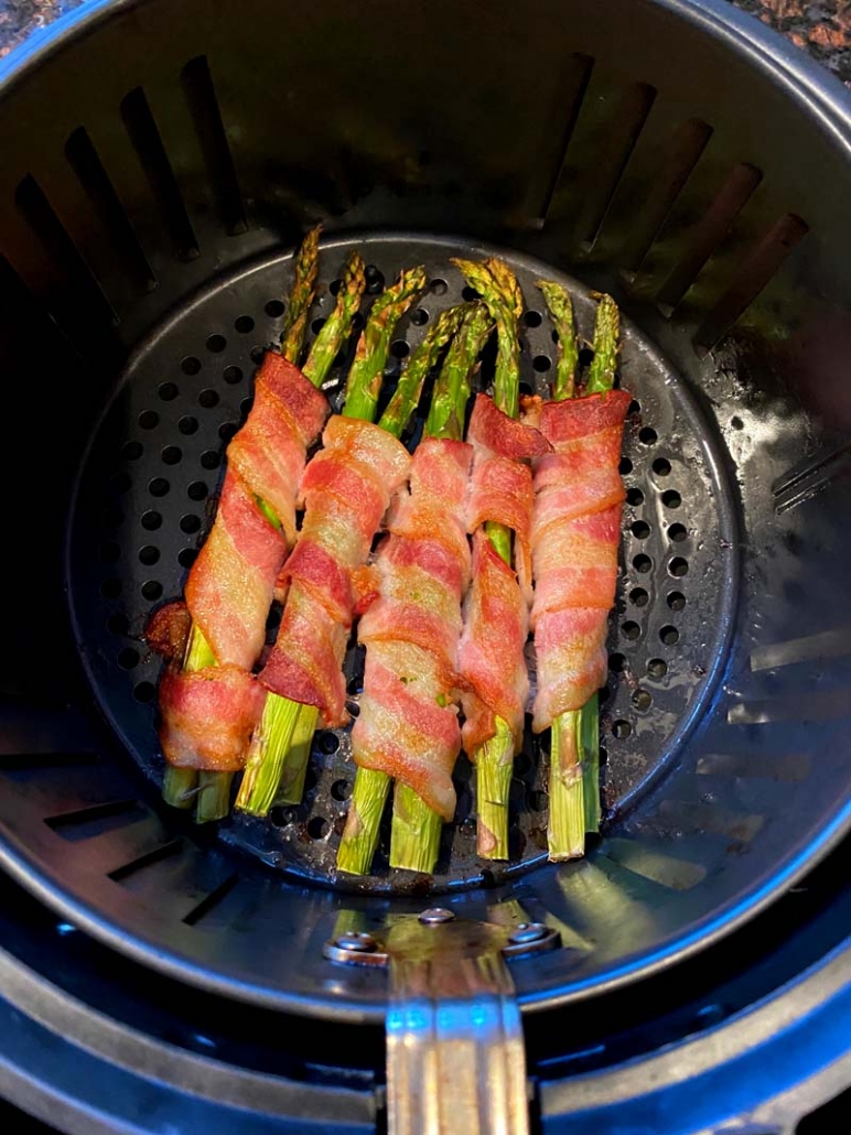 air fried asparagus with bacon