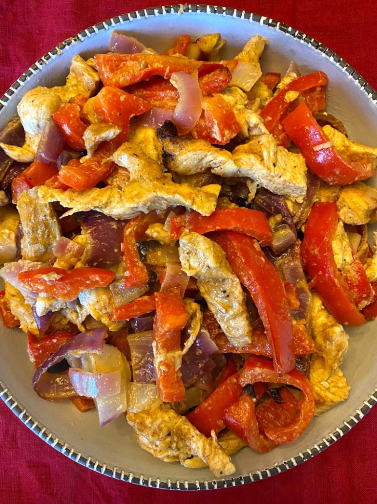 sheet pan chicken fajitas