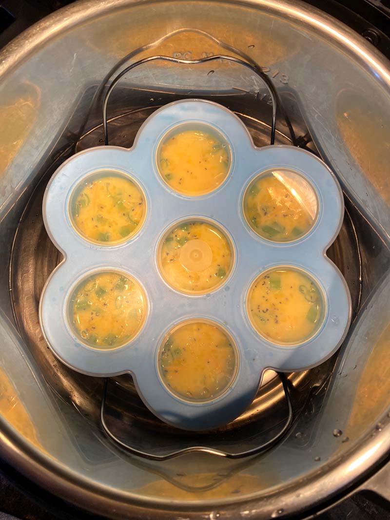 The cooked egg bites in the instant pot