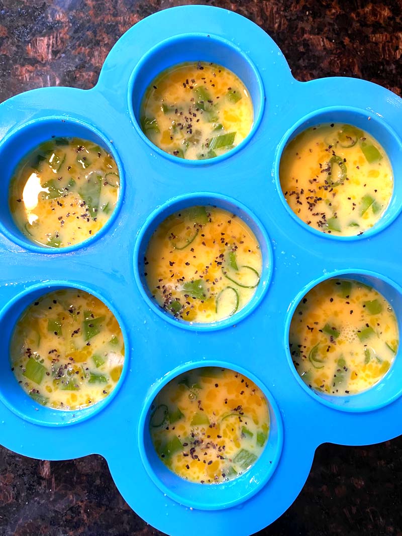 The baked egg bites in the mold