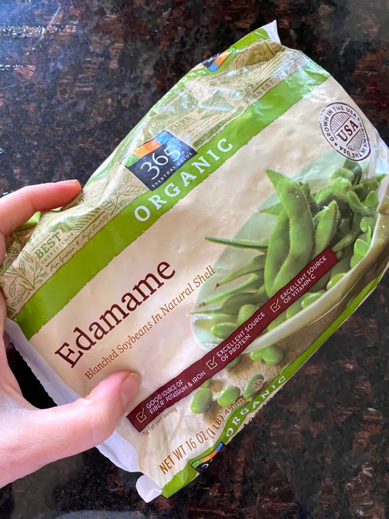 organic edamame beans package