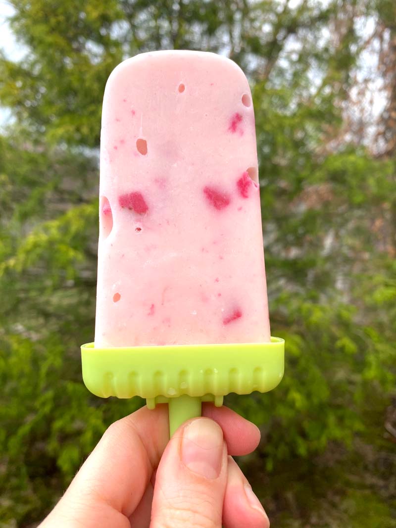 Easy Homemade Strawberry Popsicles (with Greek Yogurt!)