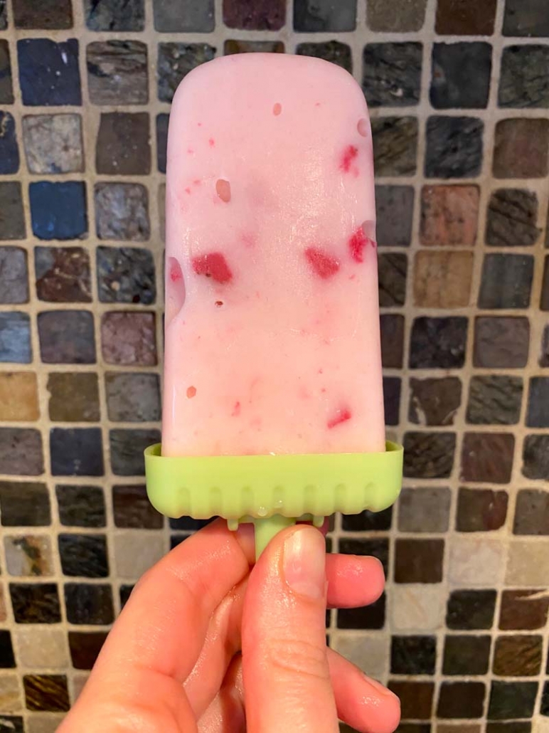 homemade frozen popsicle with yogurt