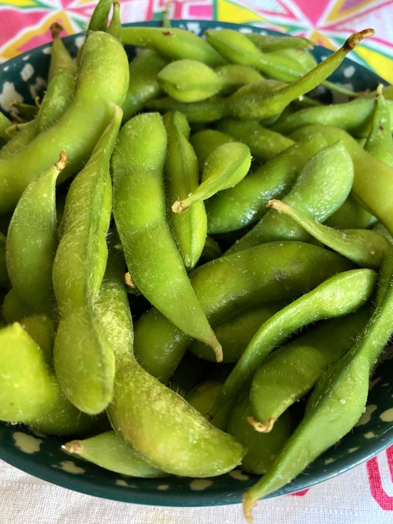 edamame beans as appetizer
