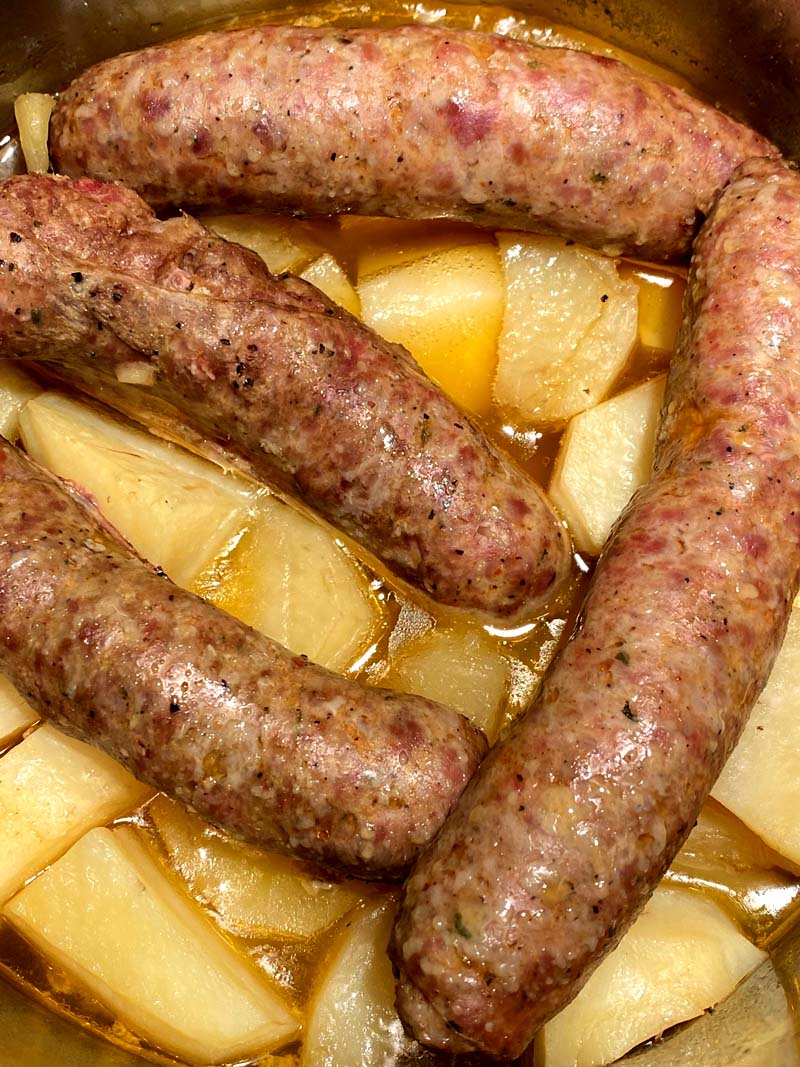 italian sausage and potatoes in the instapot