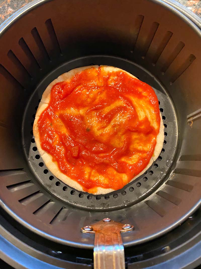 Tomato sauce on the pita