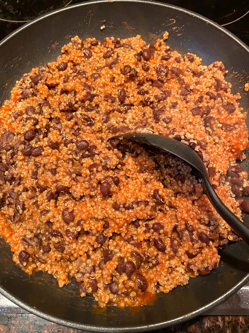 Cooking the filling in a skillet