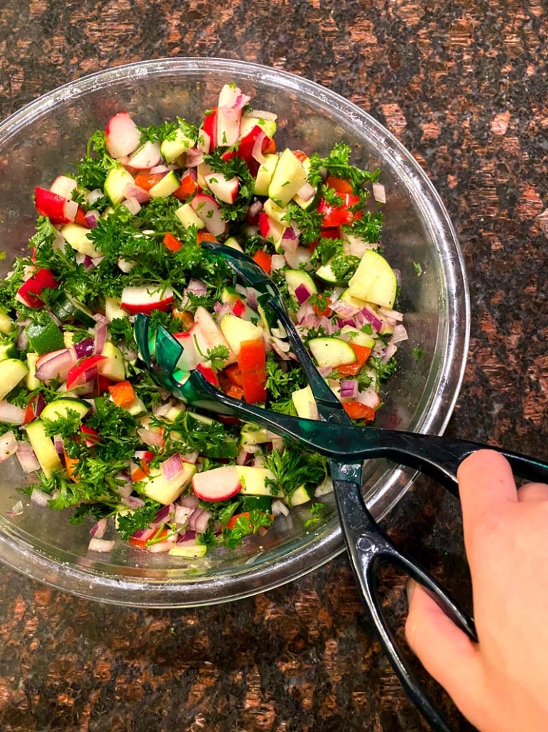 healthy zucchini radish salad