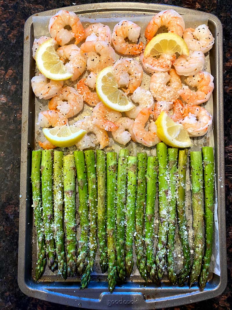 A sheet pan meal ready to serve