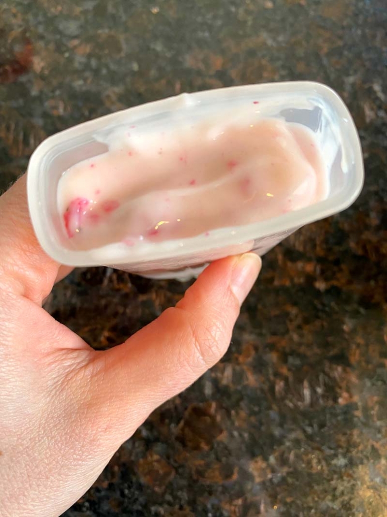 making homemade popsicles with yogurt