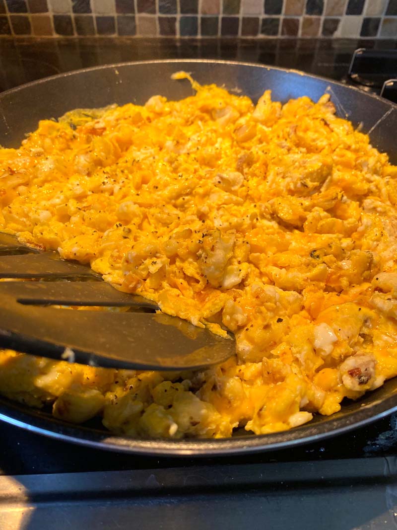 Make ahead scrambled eggs
