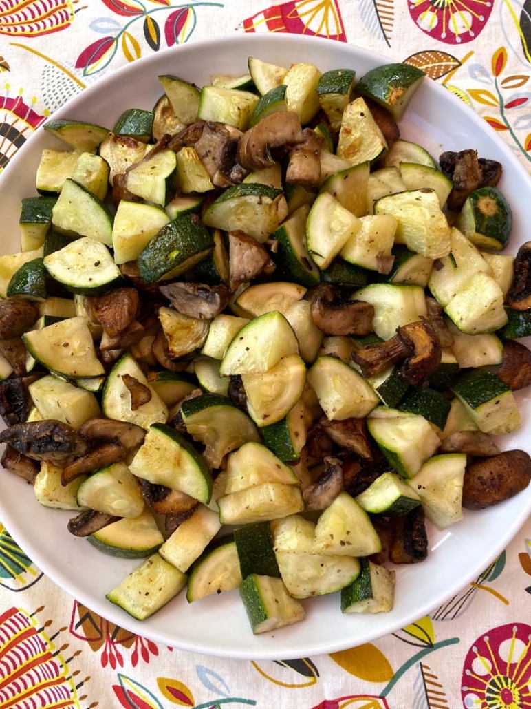 air fryer zucchini and mushrooms