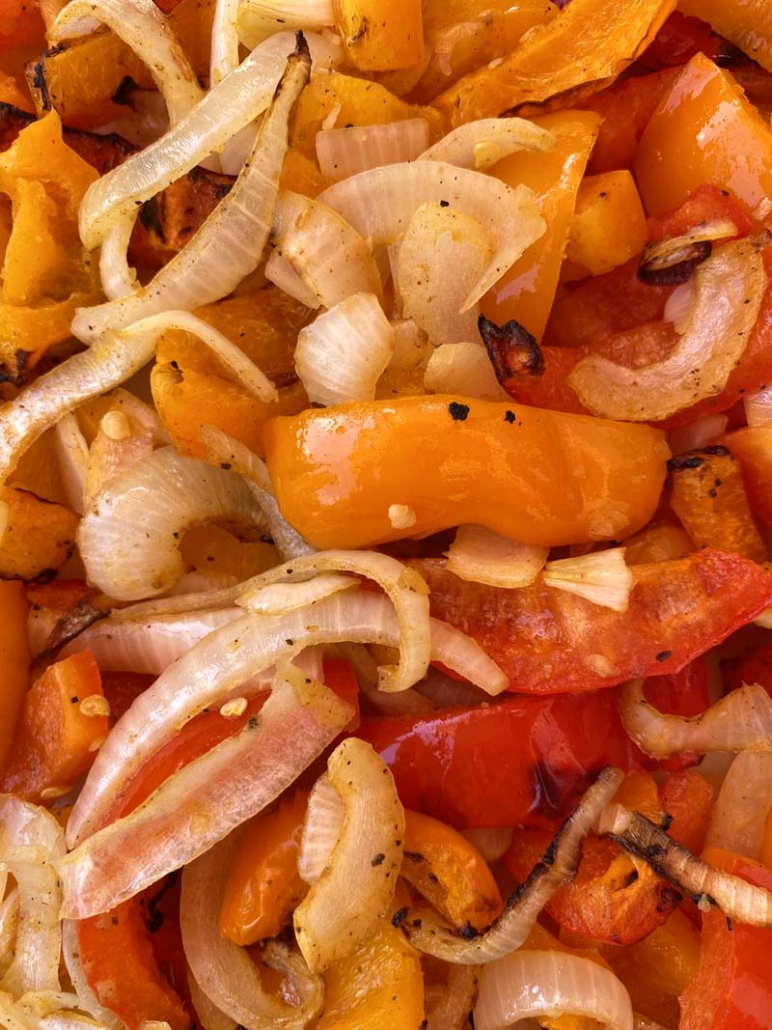 roasted peppers and onions 