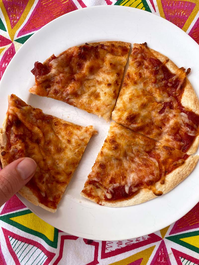 Air Fryer Tortilla Pizza - Eating on a Dime