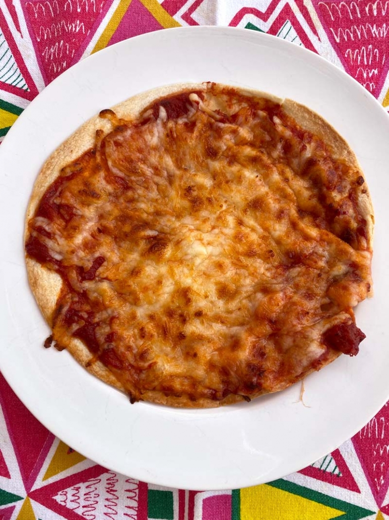 air fried tortilla pizza 