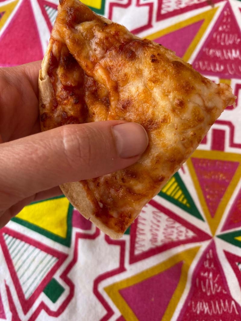 slice of cheese tortilla pizza