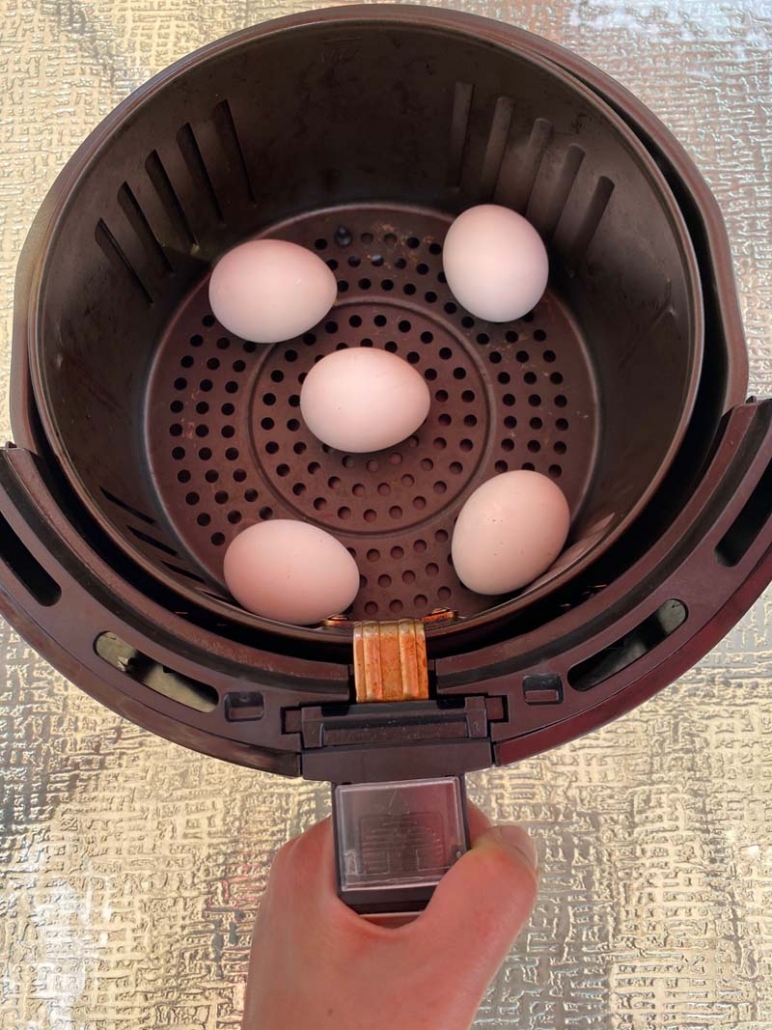 how to air fry hard boiled eggs