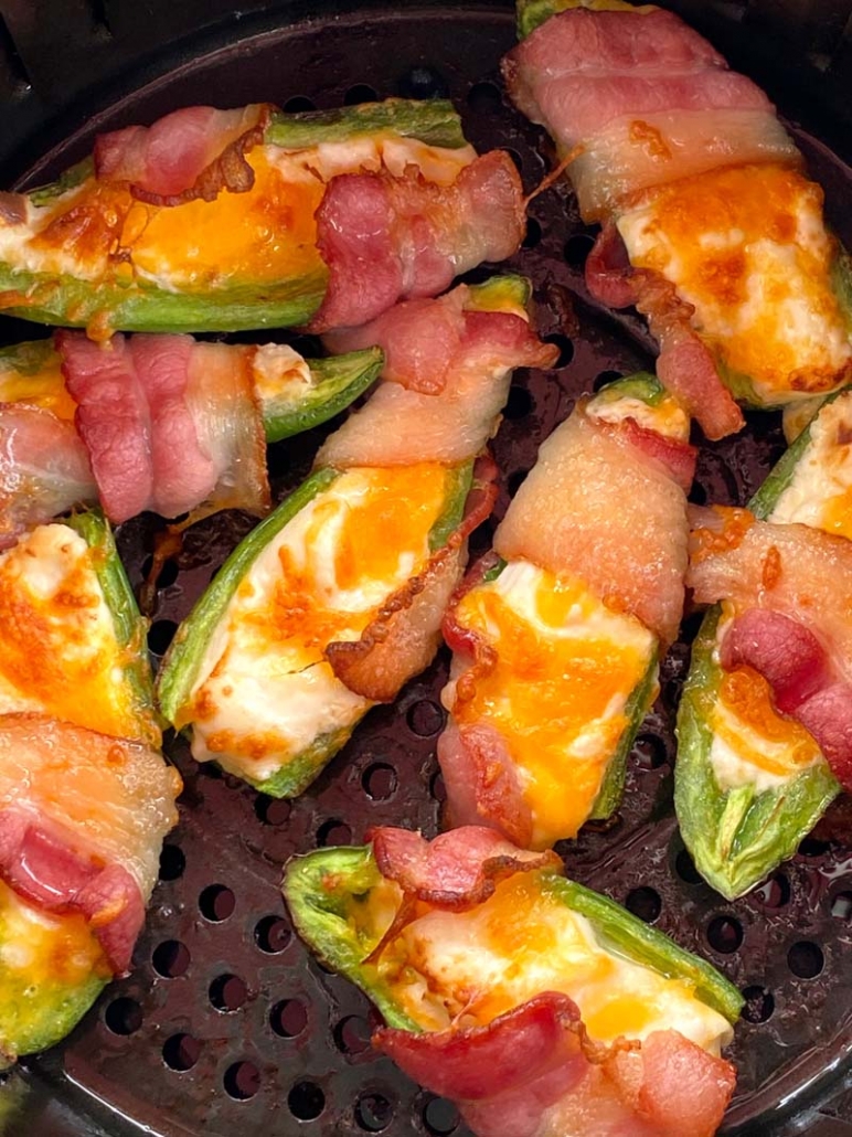 Air Fryer Bacon Wrapped Jalapeno Poppers Keto Recipe