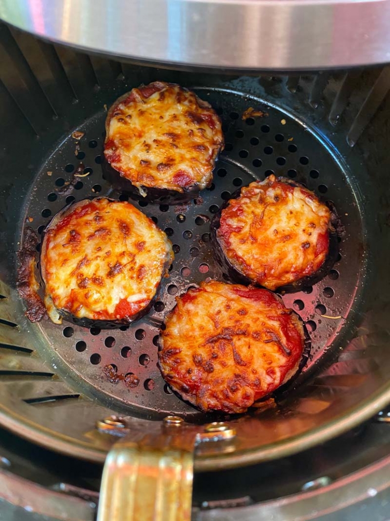 Air Fryer Eggplant Pizzas