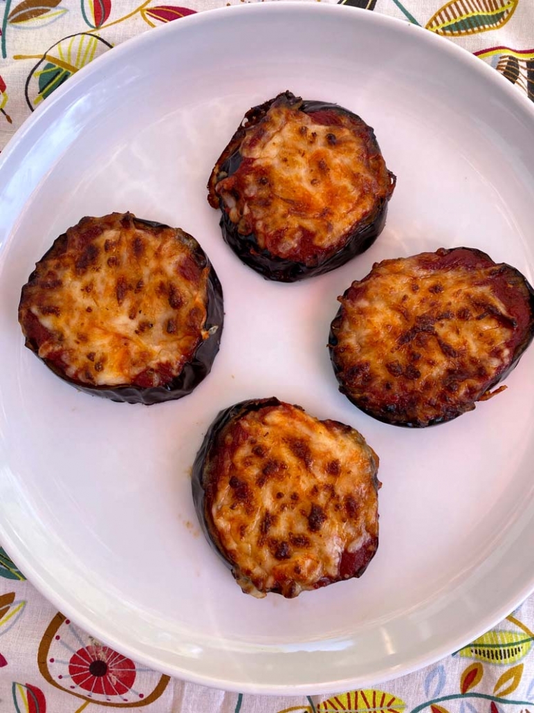 air fried eggplant pizzas 