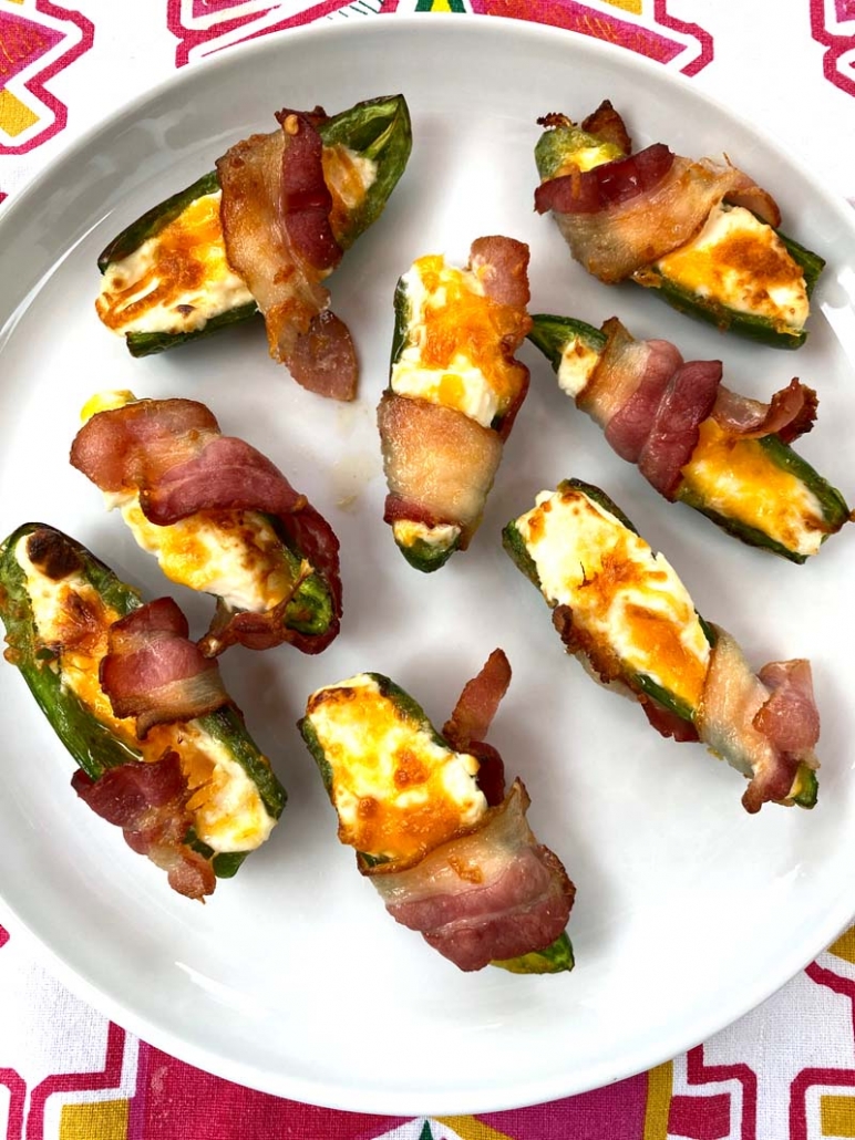 Air Fryer Jalapeno Poppers on a white plate