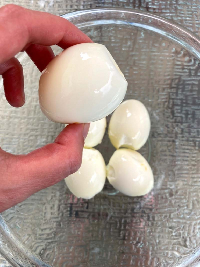 peeled hard boiled eggs