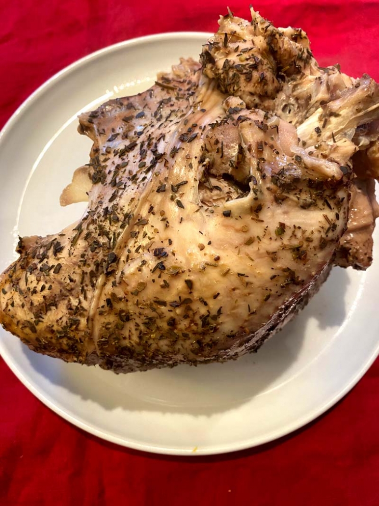 Bone-In Turkey Breast on a white plate