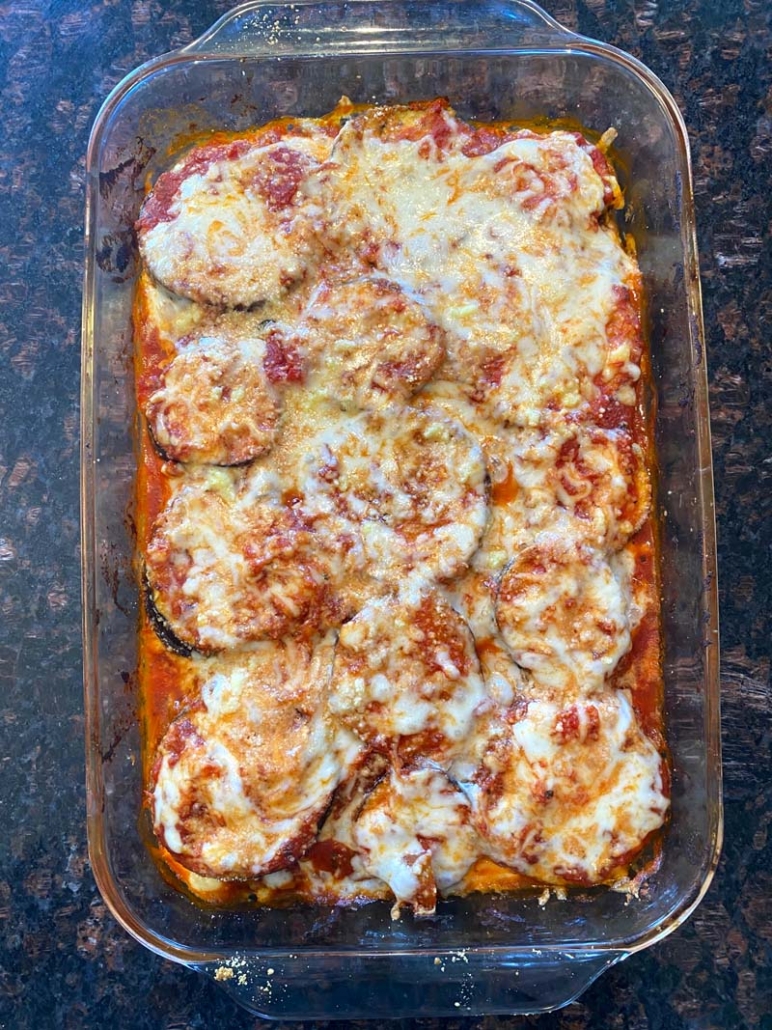 Baked eggplant parmesan