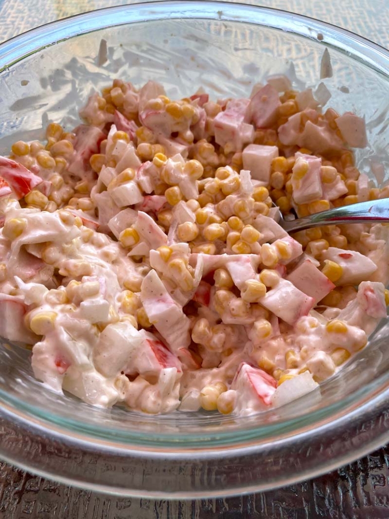 crab salad with canned corn 