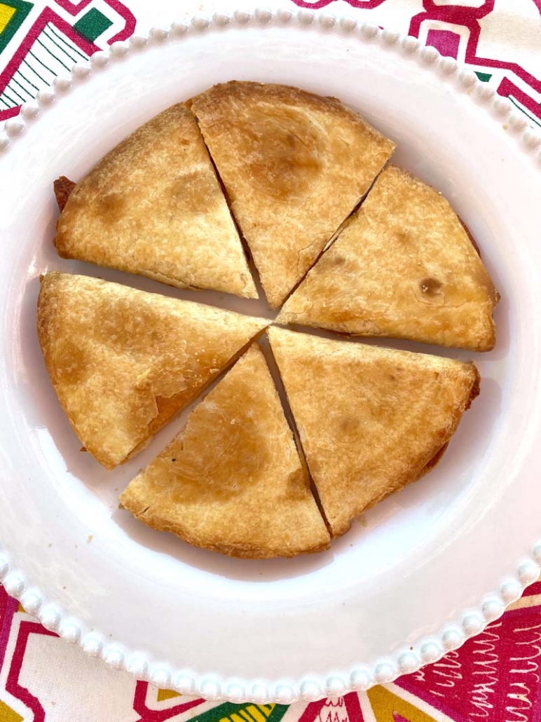 sliced air fryer cheese quesadillas