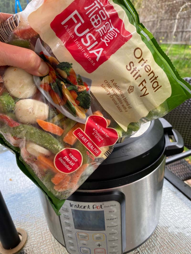 frozen oriental stir fry veggies and Instant Pot