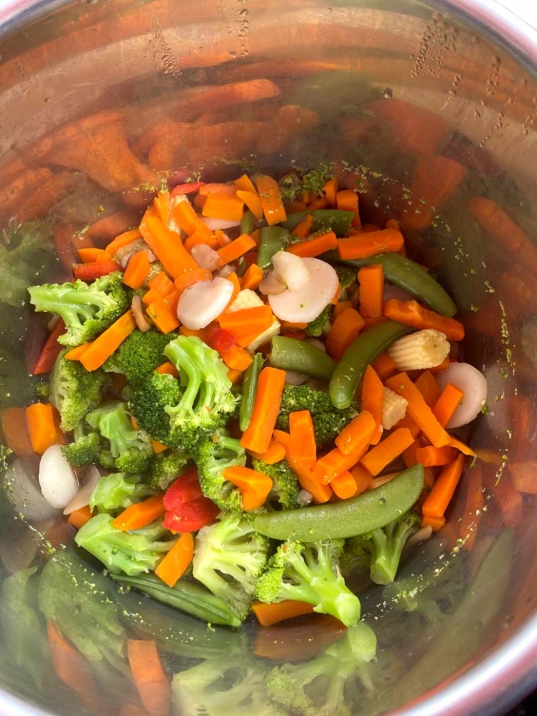 frozen vegetables in the Instant Pot