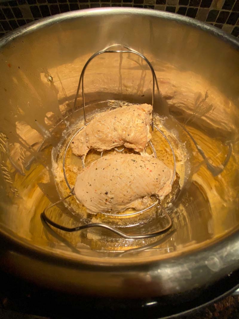 Turkey breast cooking in the Instant Pot 