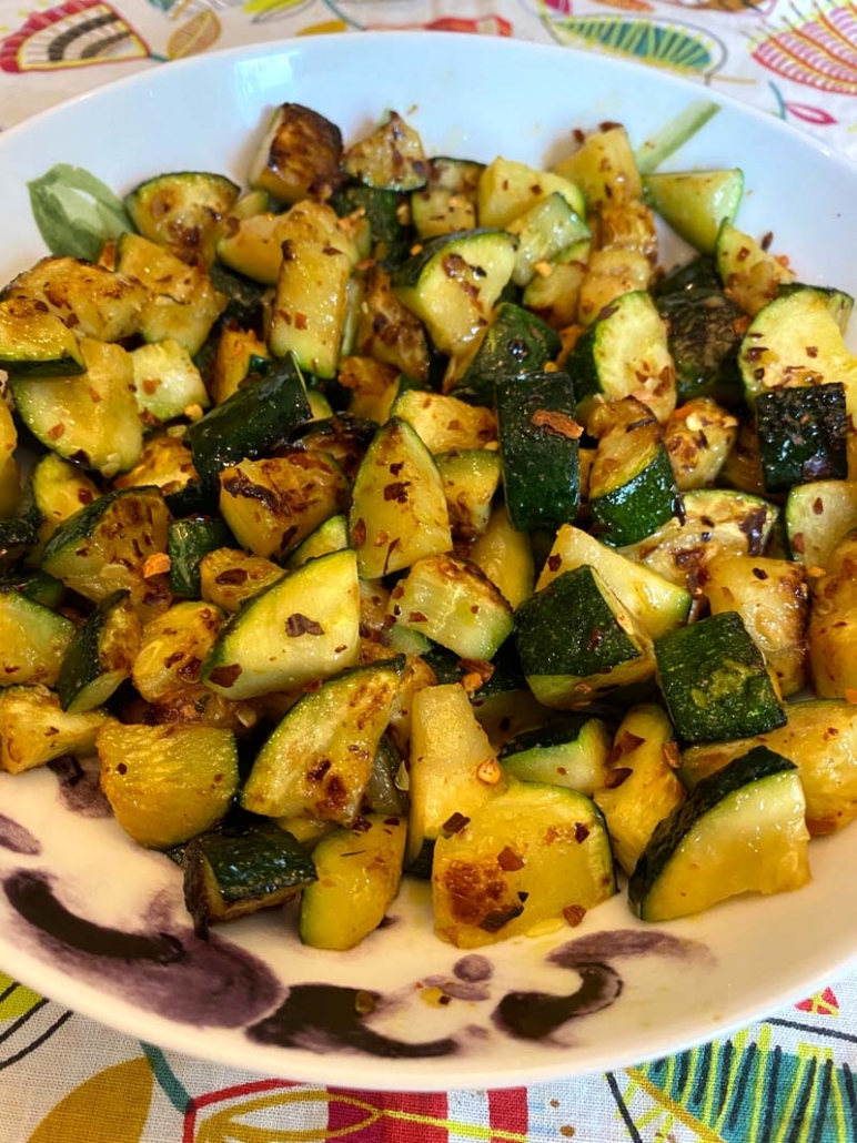 sauteed zucchini in a bowl
