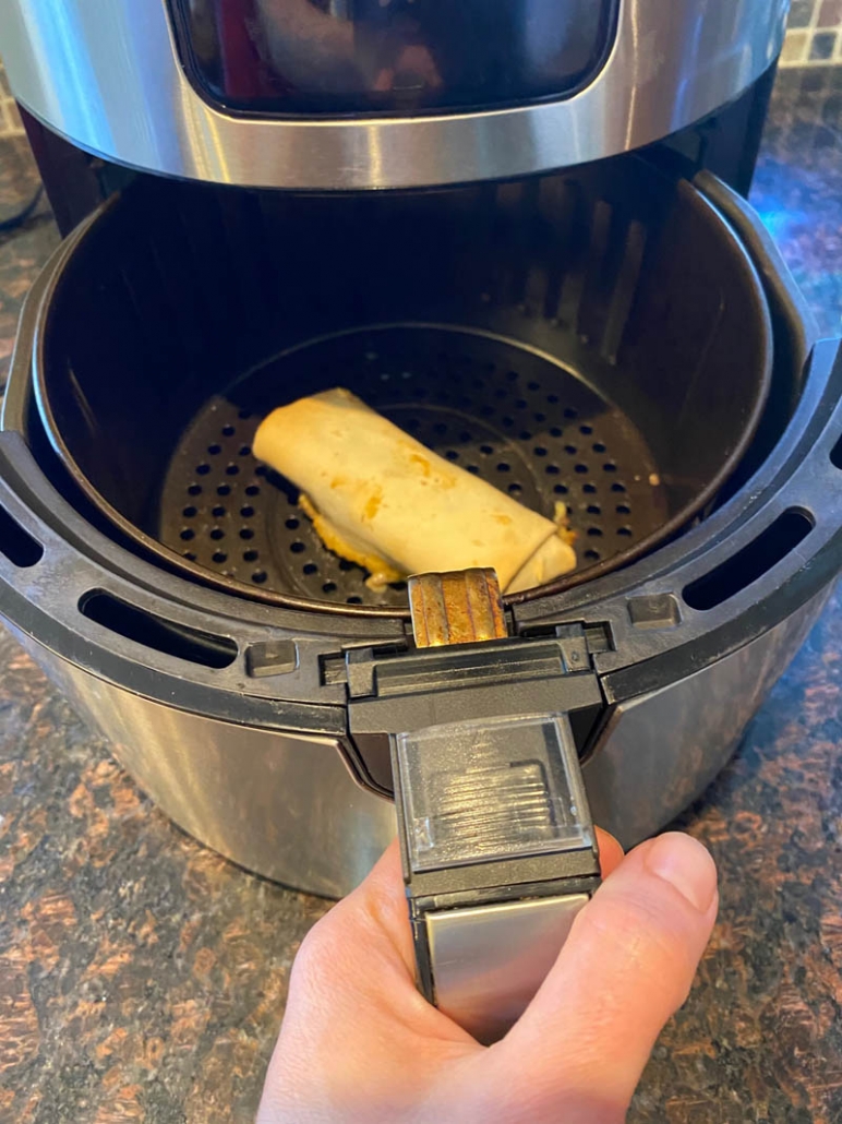 cooking a frozen burrito in the air fryer 