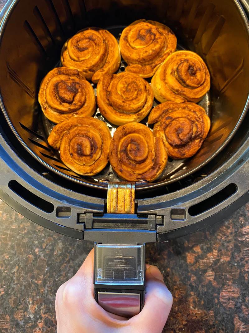 Air Fryer Cinnamon Rolls (Canned Pillsbury) Melanie Cooks