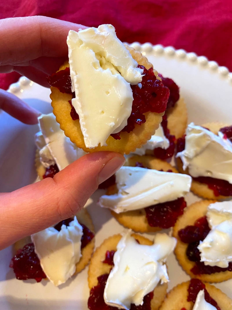 Cranberry Brie Ritz Cracker Bites Appetizer Recipe